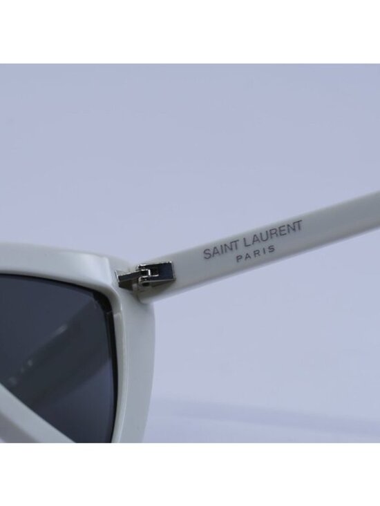 Saint Laurent SL207 JERRY 007 Sunglasses White Cat Eye Frame, Grey Lenses main image 8